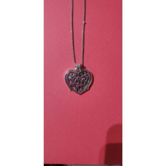RETIRED JAMES AVERY I LOVE YOU STERLING SILVER 16 INCH CHAIN WITH PENDANT - Picture 1 of 5